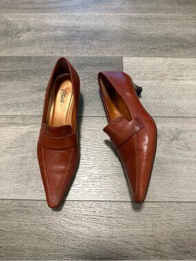 Rusty Brown Leather Diba Shoes size 9 made in Brazil pointed toe